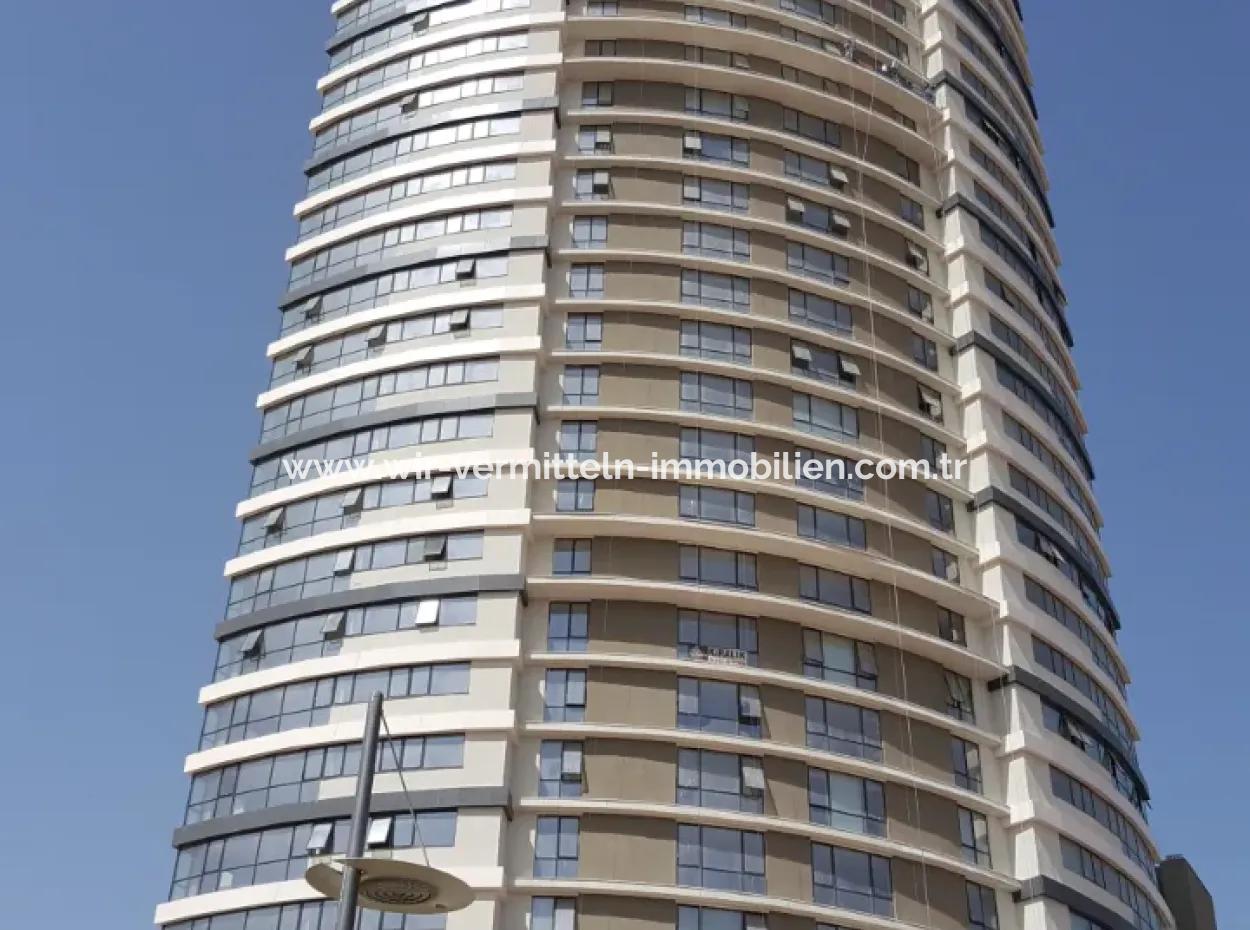 Frei Luxuriös Möbliert İncek Prestige Wohnung Im 18. Stock Zu Vermieten 1+1 62 M²