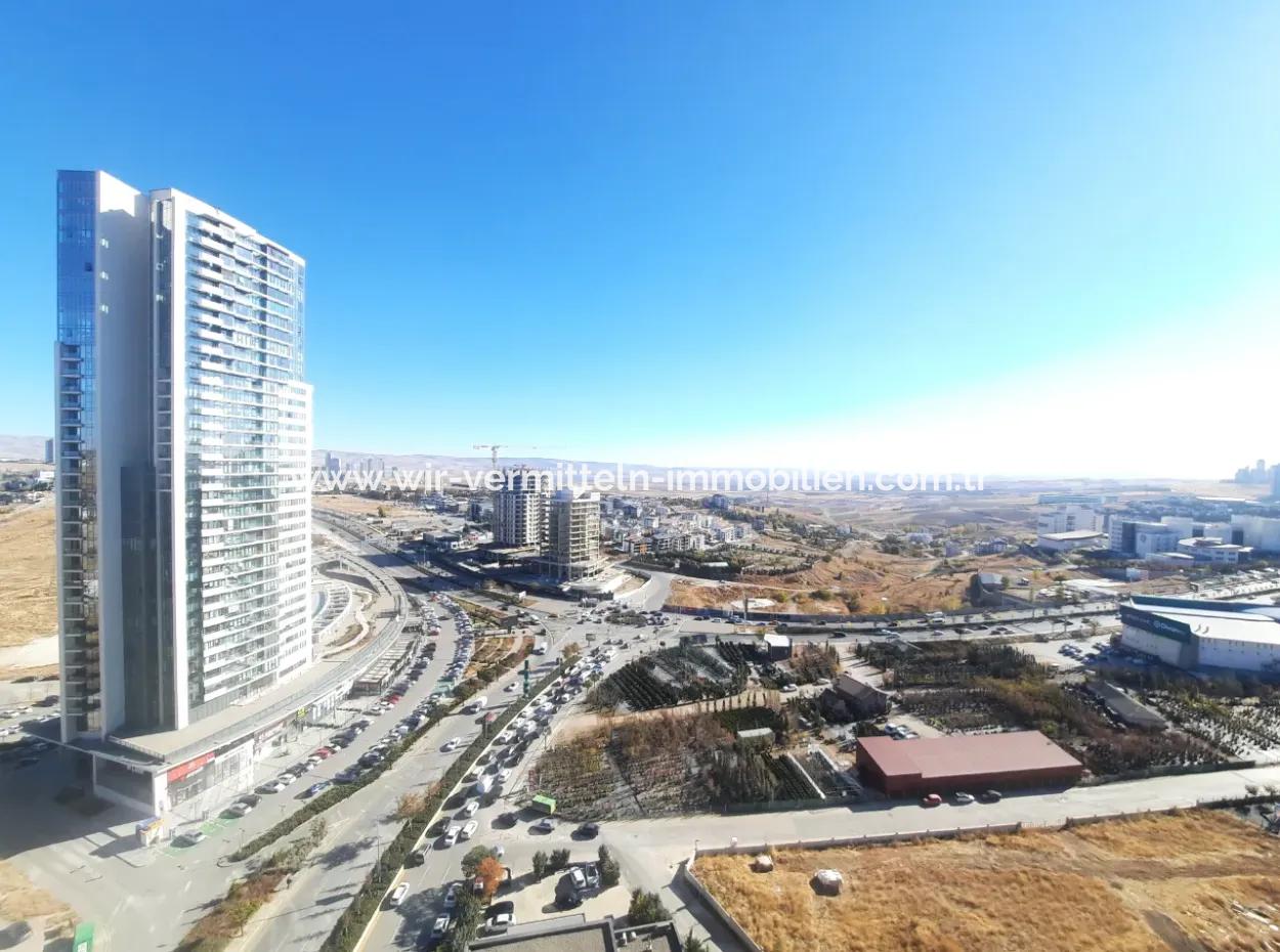 3+1 110M² 19Th Floor Boulevard View Apartment For Rent In Beytepe İncek Boulevard Loft Complex