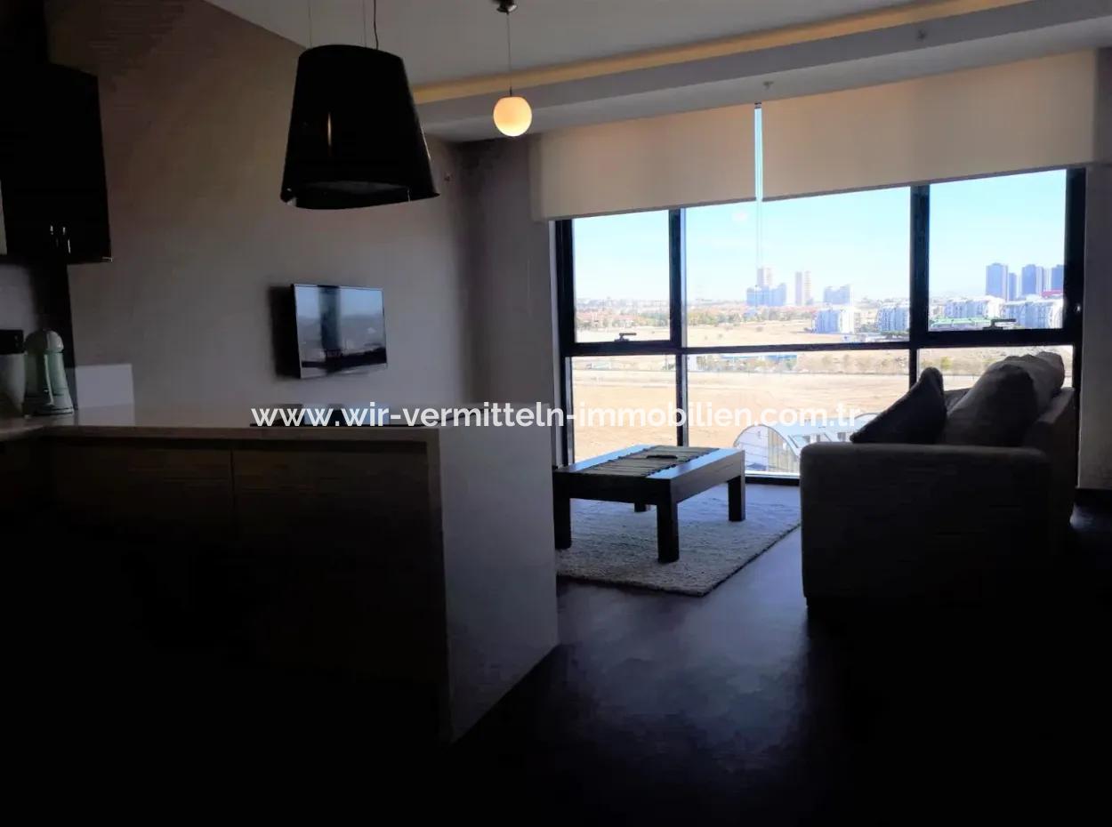 Empty Luxury Furnished İncek Prestige 1+1 62 M² 15Th Floor Apartment For Sale