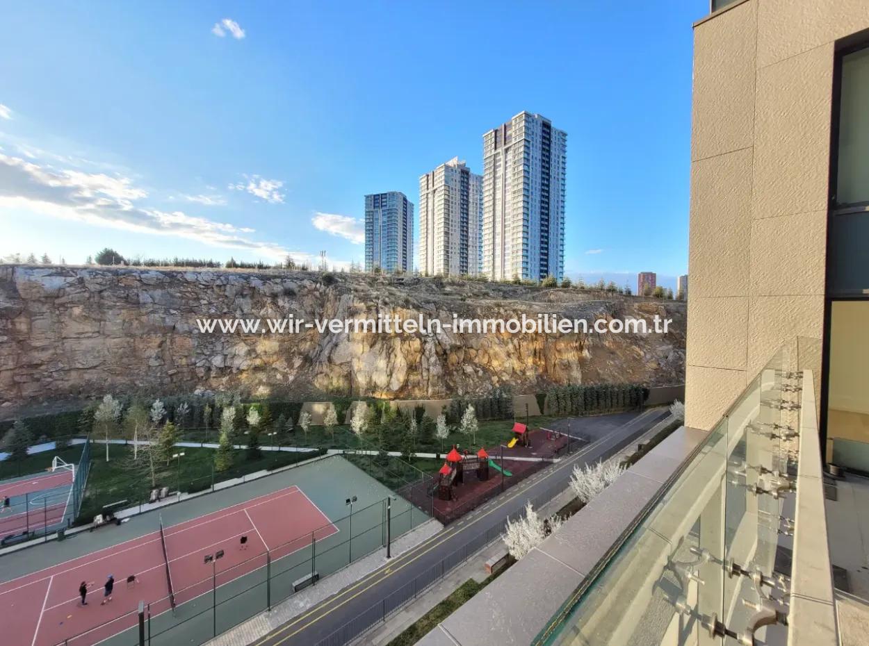 İncek Loft Suitable For Credit For Sale 2,5+1 Ground Floor Flat With Landscape View 2 Gardens