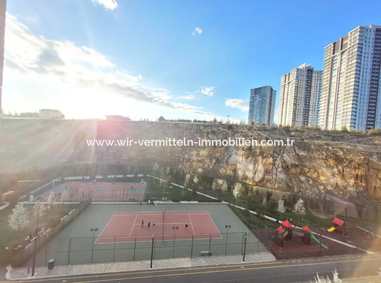 İncek Loft Suitable For Credit For Sale 2,5+1 Ground Floor Flat With Landscape View 2 Gardens