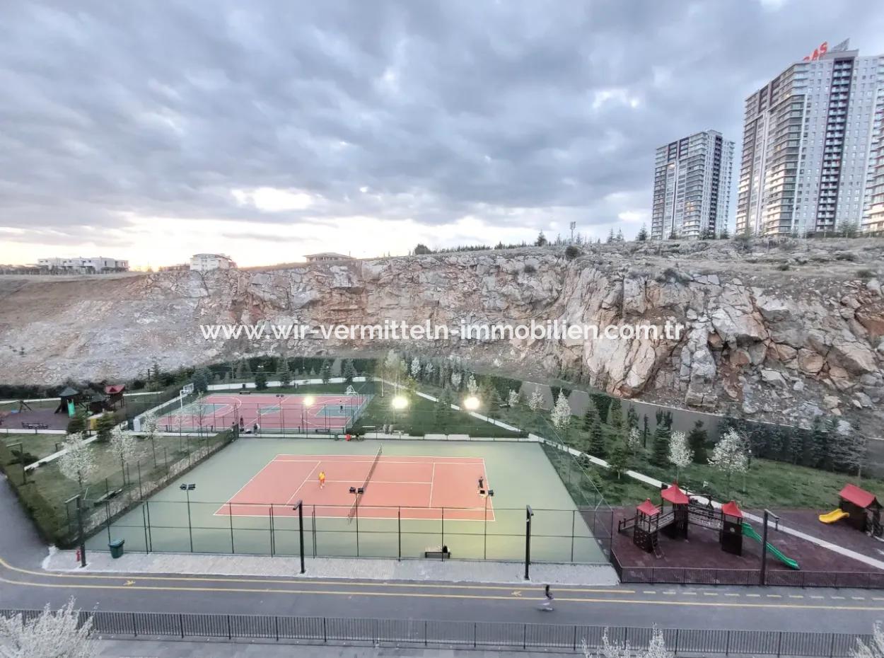 İncek Loft Suitable For Credit For Sale 2,5+1 Ground Floor Flat With Landscape View 2 Gardens