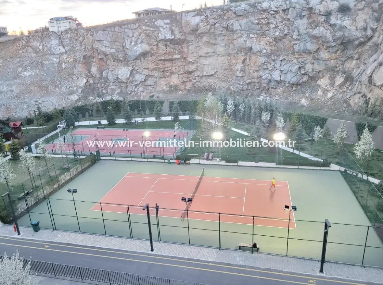 İncek Loft Suitable For Credit For Sale 2,5+1 Ground Floor Flat With Landscape View 2 Gardens