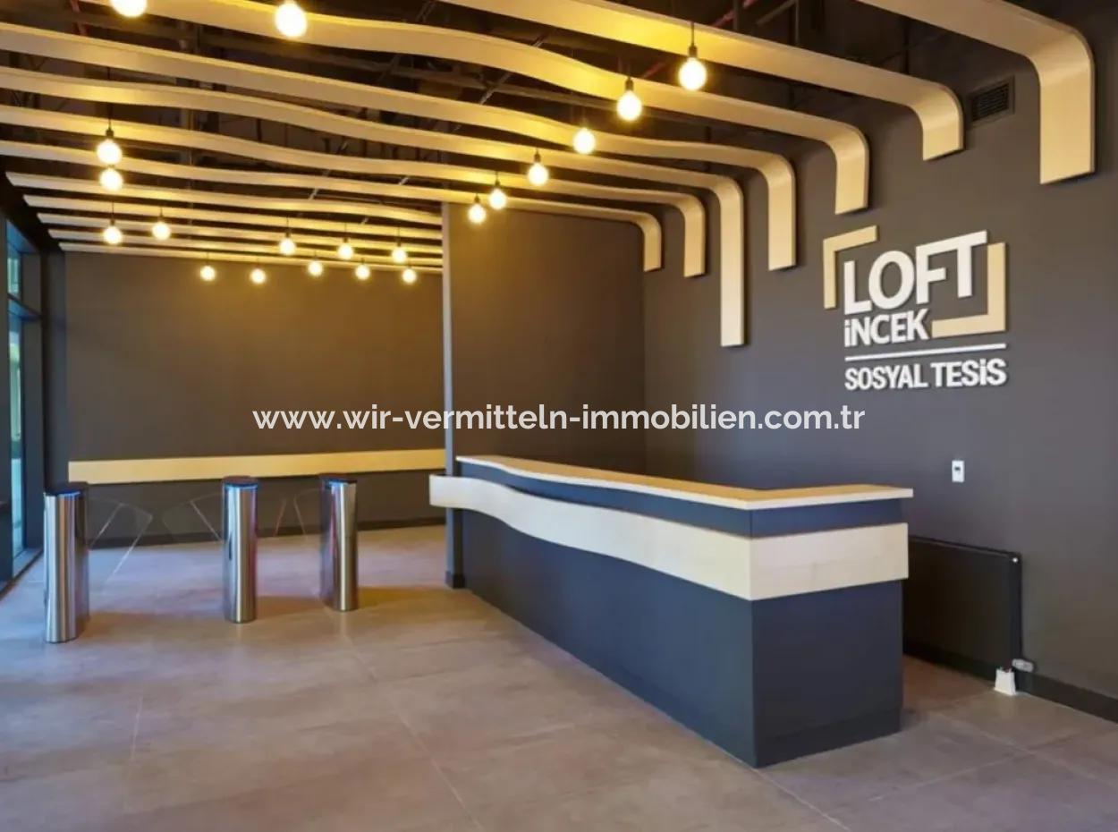 Boş Krediye Uygun İncek Loft Satılık 2,5+1 Peyzaj Manzaralı 1.Kat Daire